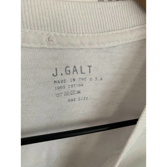 J. Galt USA Embroidered Flag White Crop Top, One Size - Picture 4 of 4